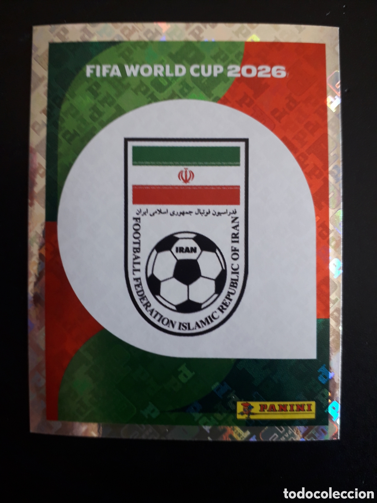 Cromos de f&uacute;tbol: ESCUDO IR&Aacute;N IRN 1 MUNDIAL F&Uacute;TBOL 2026 FIFA WORLD CUP PANINI SIN PEGAR PEDIDO M&Iacute;NIMO 3&euro;