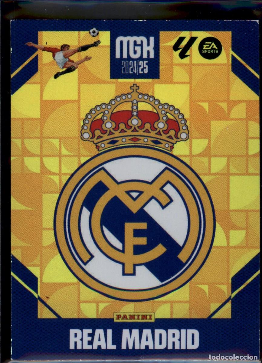 Cromos de f&uacute;tbol: Escudo Real Madrid N&ordm; 217 LaLiga Santander Megacracks 2024 2025 Panini 24 25