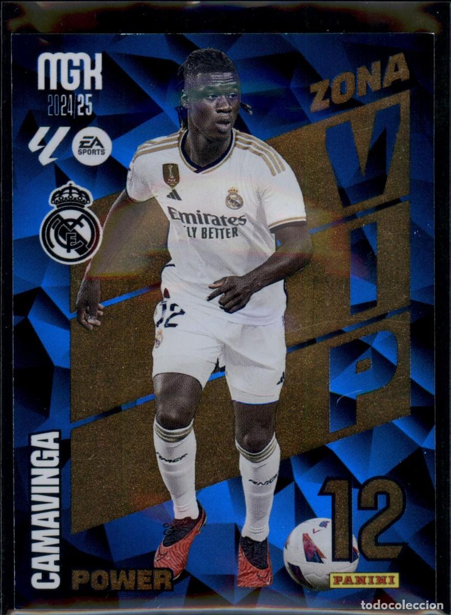 Cromos de f&uacute;tbol: Camavinga Zona VIP Power N&ordm; P392 Real Madrid LaLiga Santander Megacracks 2024 2025 Panini 24 25