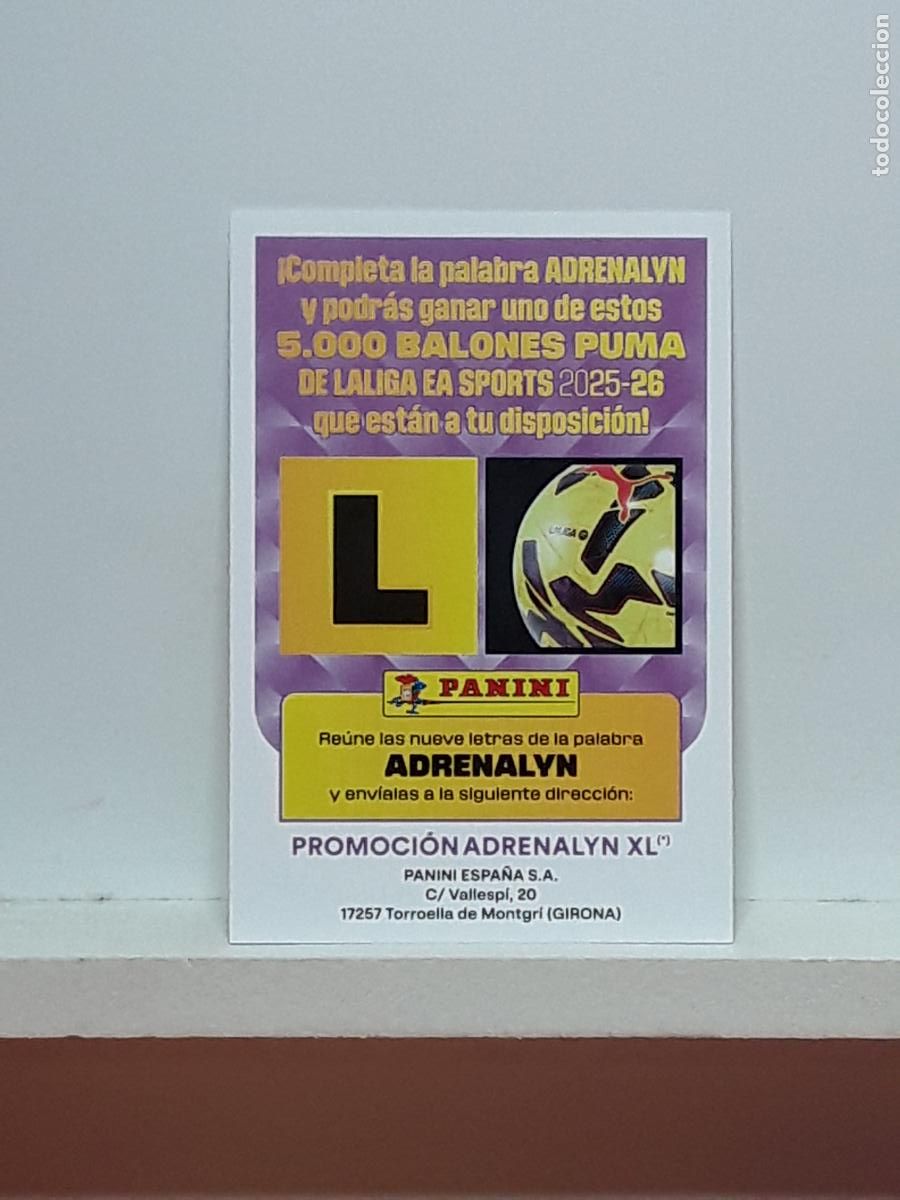 Cromos de f&uacute;tbol: ADRENALYN 2025 2026 25 26 ALBUM PANINI LIGA N LETRA PROMOCION BALON L