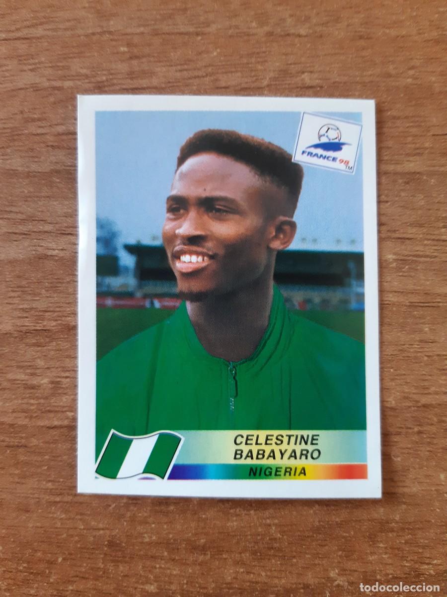 Cromos de f&uacute;tbol: N&deg;250 Celestine Babayaro (Nigeria) Mundial France 98 Francia 1998 PANINI. Nunca pegado, sin pegar