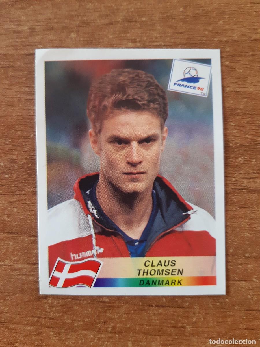 Cromos de f&uacute;tbol: N&deg;220 Claus Thomsen (Dinamarca) Mundial France 98 Francia 1998 PANINI. Nunca pegado, sin pegar