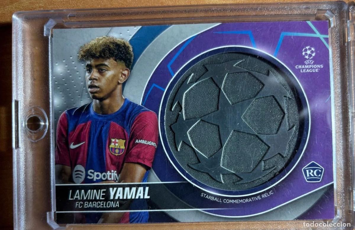 Football Stickers: TOPPS UCC RELIC CARD 2023-2024 LAMINE YAMAL (FC BARCELONA) ROOKIE CARD ENCAPSULADO