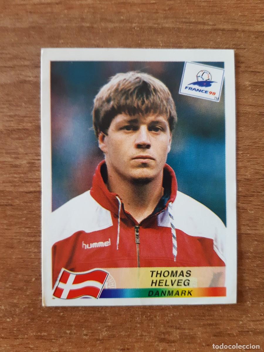 Football Stickers: N&deg;219 Thomas Helveg (Dinamarca) Mundial France 98 Francia 1998 PANINI. Trasera DANONE. Nunca pegado