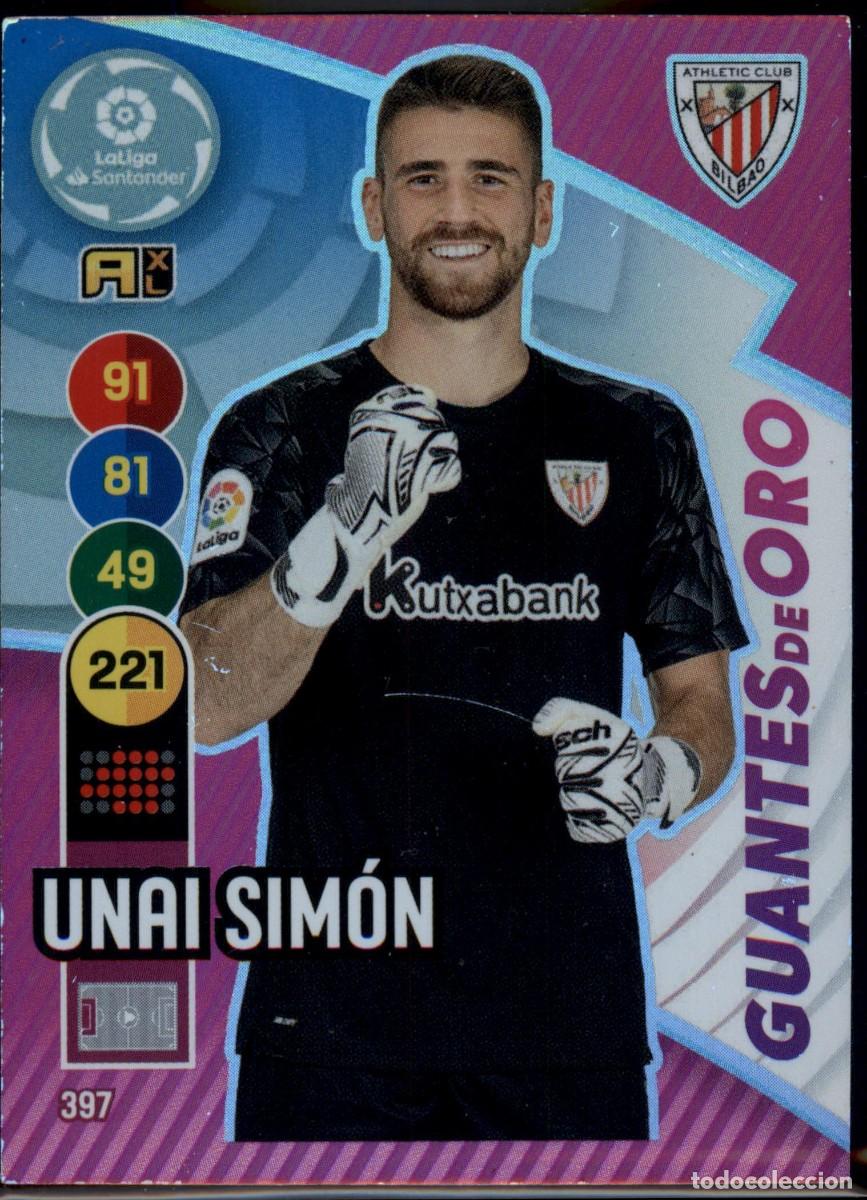 Cromos de f&uacute;tbol: Unai Sim&oacute;n Guantes de Oro N&ordm; 397 Athletic Club LaLiga Santander Adrenalyn XL 2020 2021 Panini 20 21