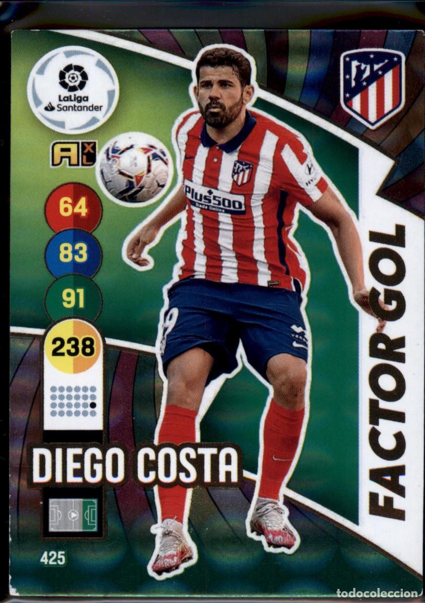Cromos de f&uacute;tbol: Diego Costa Factor Gol N&ordm; 425 Atl&eacute;tico de Madrid Liga Santander Adrenalyn XL 2020 2021 Panini 20 21