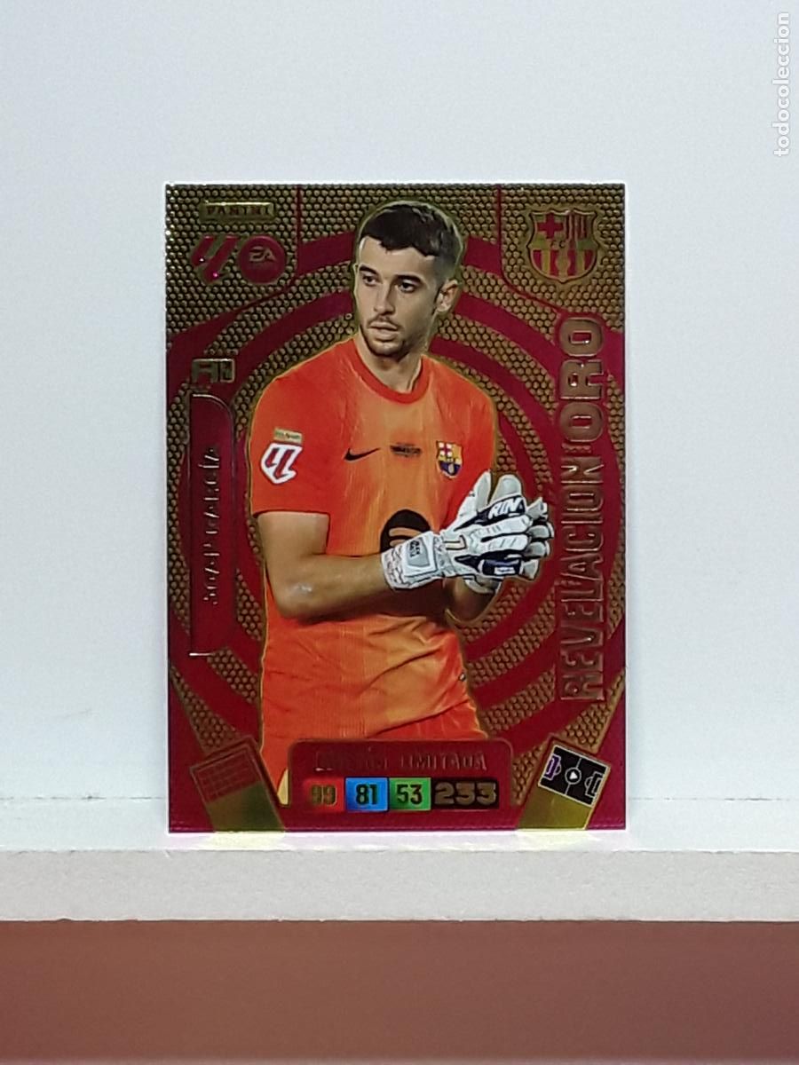 Cromos de f&uacute;tbol: ADRENALYN 2025 2026 25 26 ALBUM PANINI LIGA N LIMITADA BARCELONA REVELACION ORO JOAN GARCIA