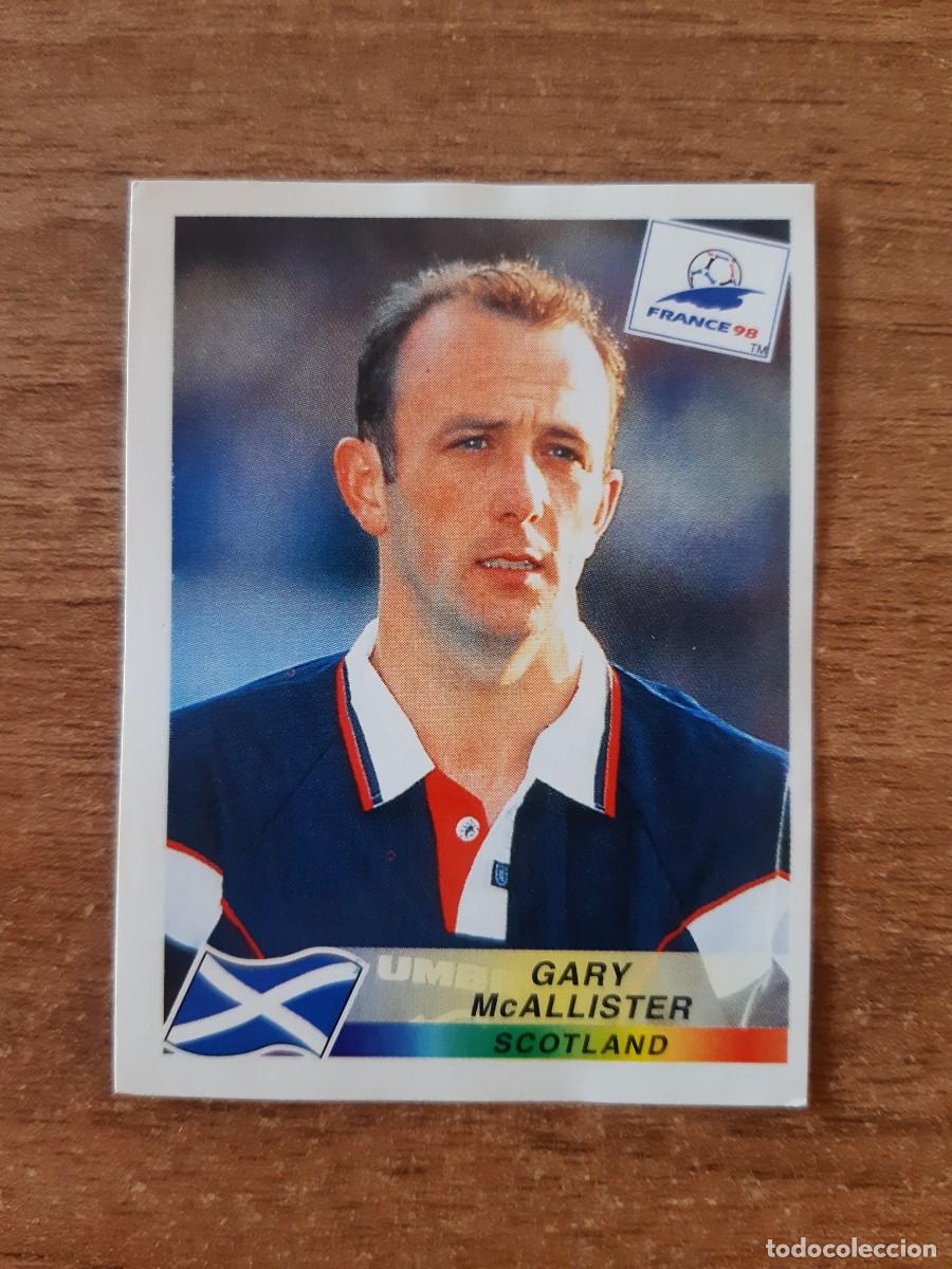 Cromos de f&uacute;tbol: N&deg;42 Gary McAllister (Escocia) Mundial France 98 Francia 1998 PANINI. Trasera DANONE. Nunca pegado