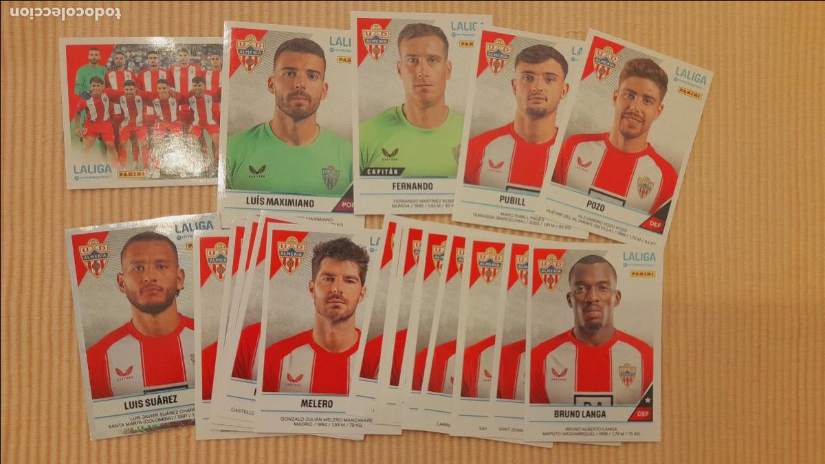 Cromos de f&uacute;tbol: LOTE 20 CROMOS (EQUIPO COMPLETO) UD ALMERIA LIGA HYPERMOTION 24-25 2024 2025 SEGUNDA DIVISION