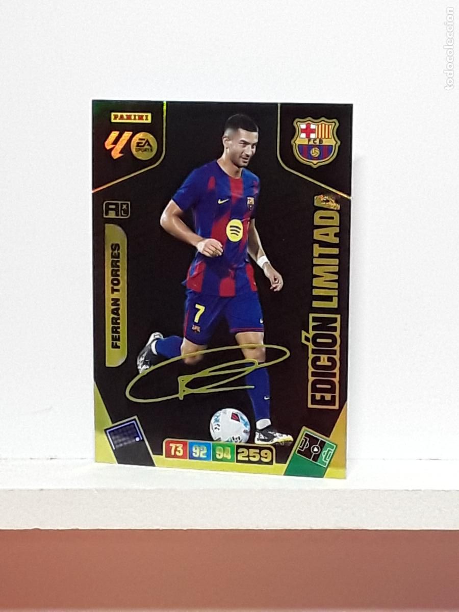 Cromos de f&uacute;tbol: ADRENALYN 2025 2026 25 26 ALBUM PANINI LIGA N LIMITADA BARCELONA FIRMADA FERRAN TORRES