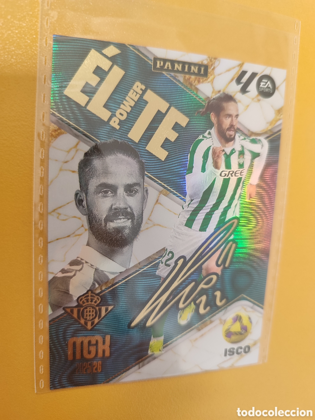 Cromos de f&uacute;tbol: Isco &Eacute;lite Power firmado Megacraks 25/26