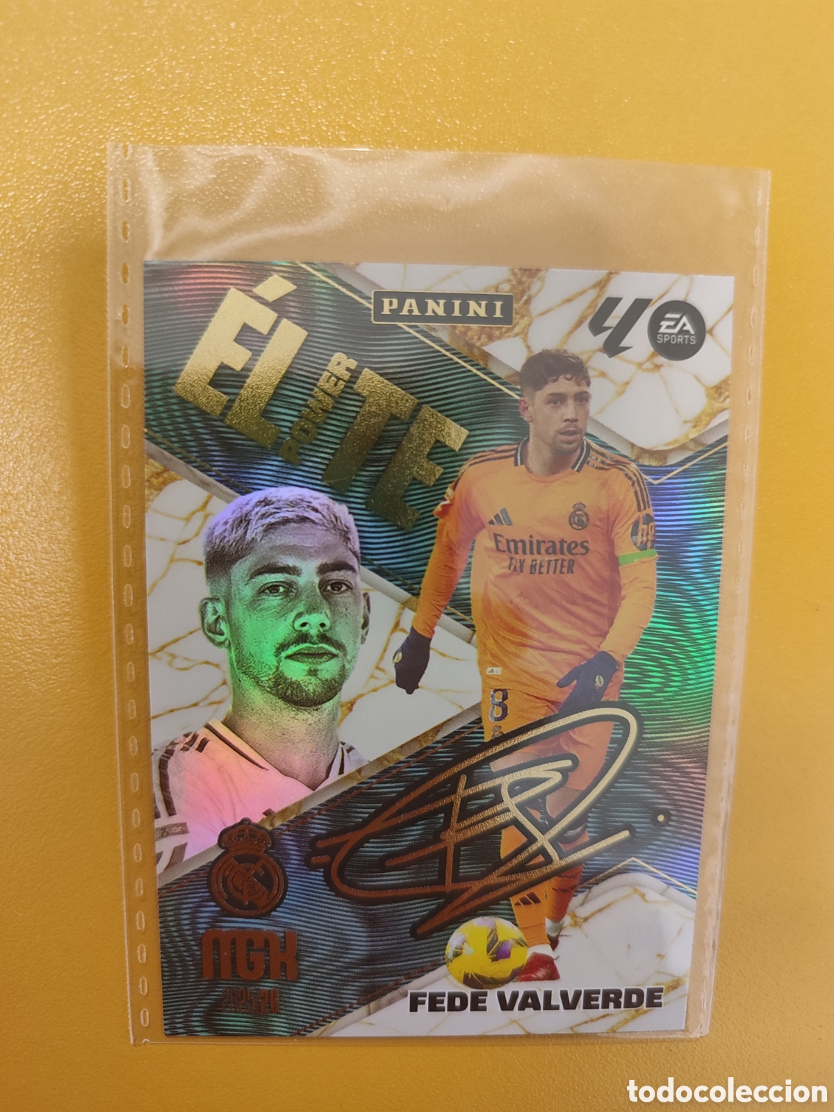 Cromos de f&uacute;tbol: Fede Valverde &Eacute;lite Power firmado MGK 25/26
