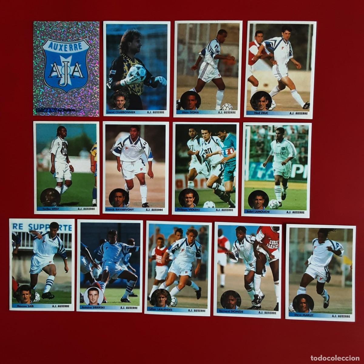Cromos de f&uacute;tbol: EQUIPO COMPLETO AUXERRE LOS MEJORES EQUIPOS DE EUROPA 1996/1997 PANINI-NUNCA PEGADO