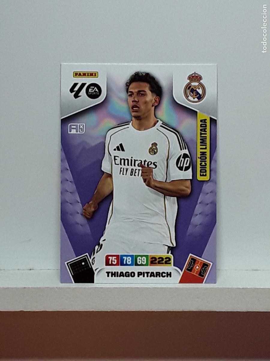 Cromos de f&uacute;tbol: ADRENALYN 2025 2026 25 26 ALBUM PANINI LIGA N LIMITADA REAL MADRID THIAGO PITARCH