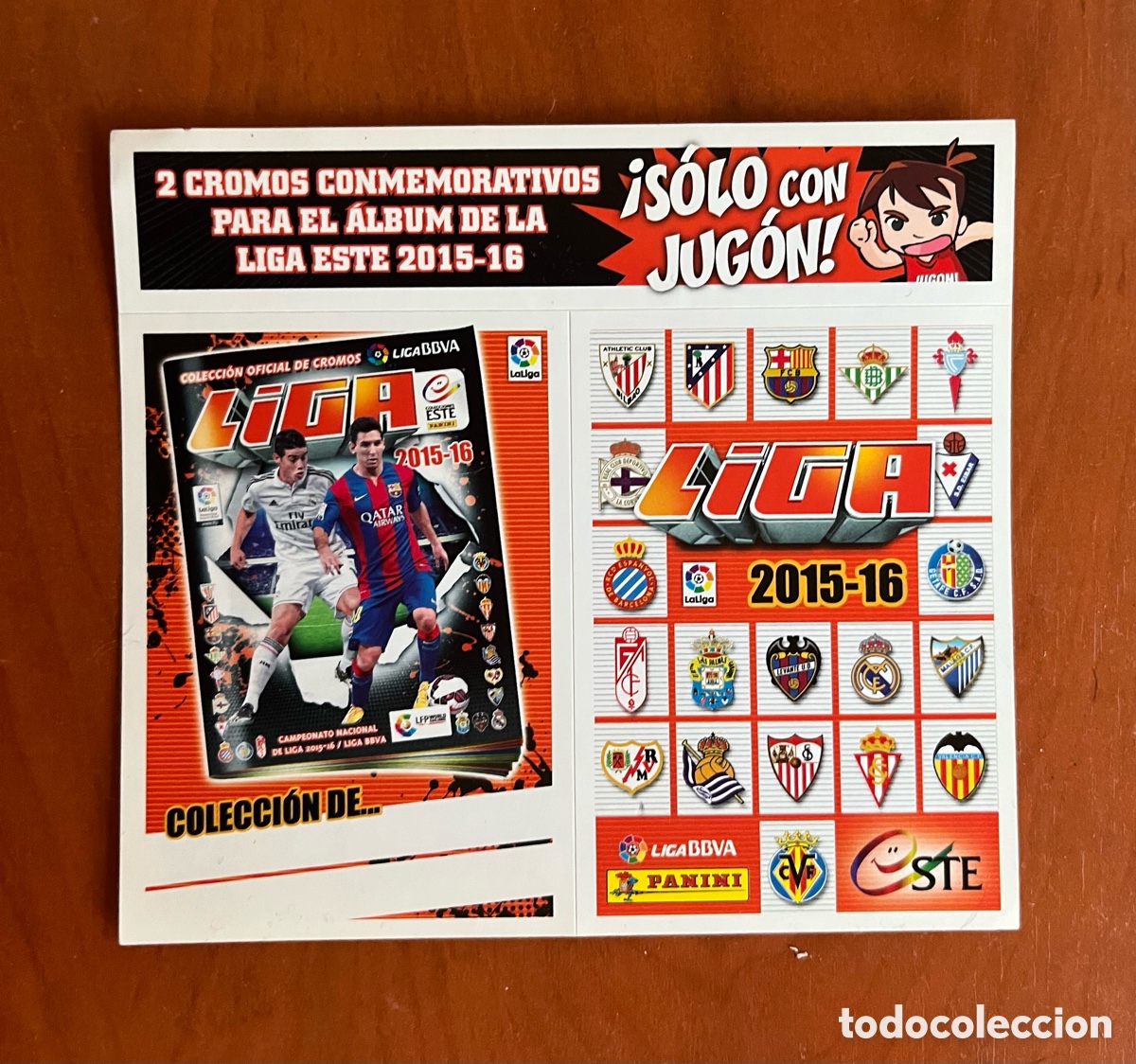 Figurine di Calcio: 2 CROMOS CONMEMORATIVOS LIGA ESTE 2015 2016 15 16. NUNCA PEGADOS