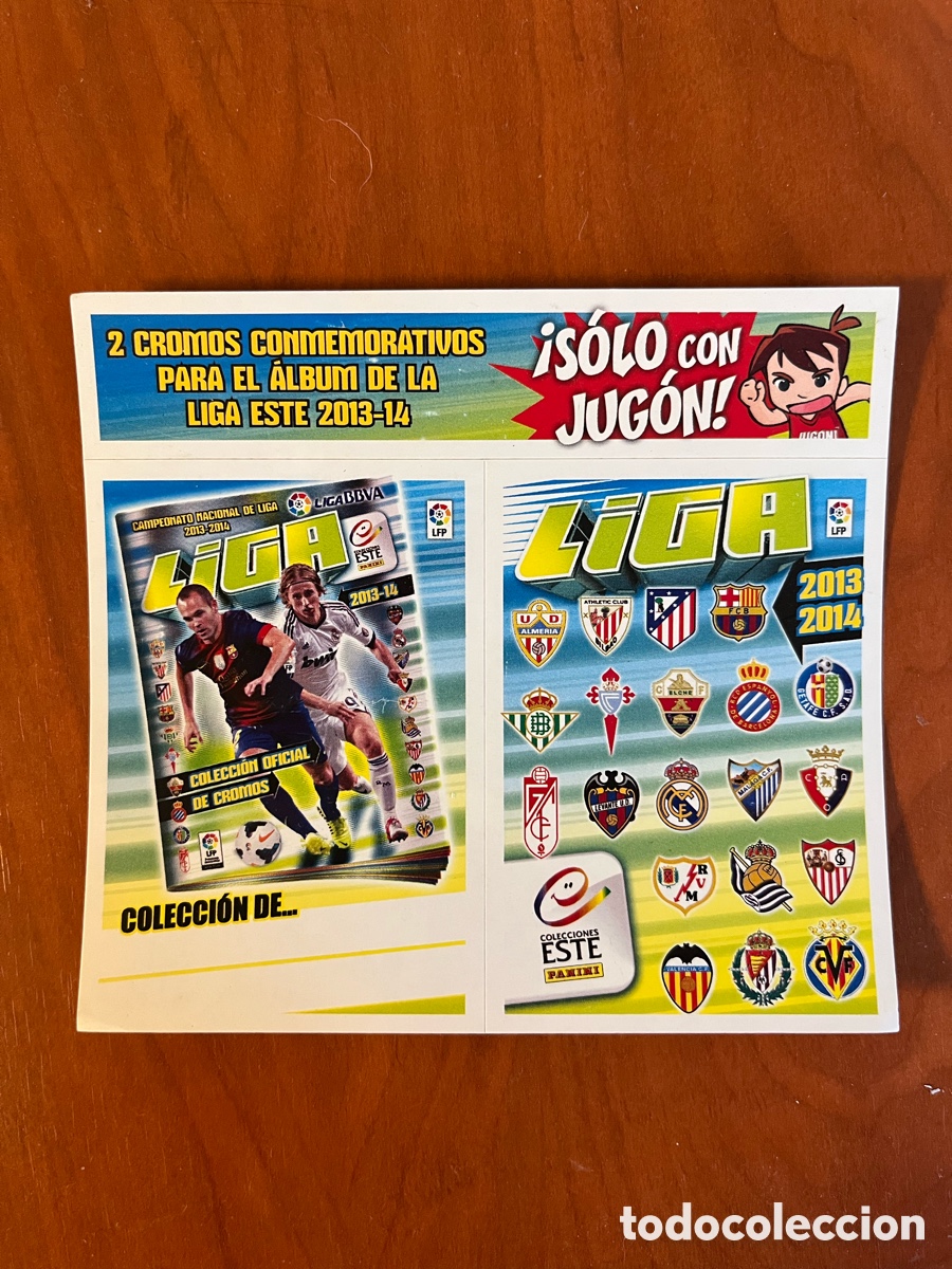 Cromos de f&uacute;tbol: 2 cromos conmemorativos 2013 2014 Liga Panini Este 13 14 . Nuevos, revista Jug&oacute;n