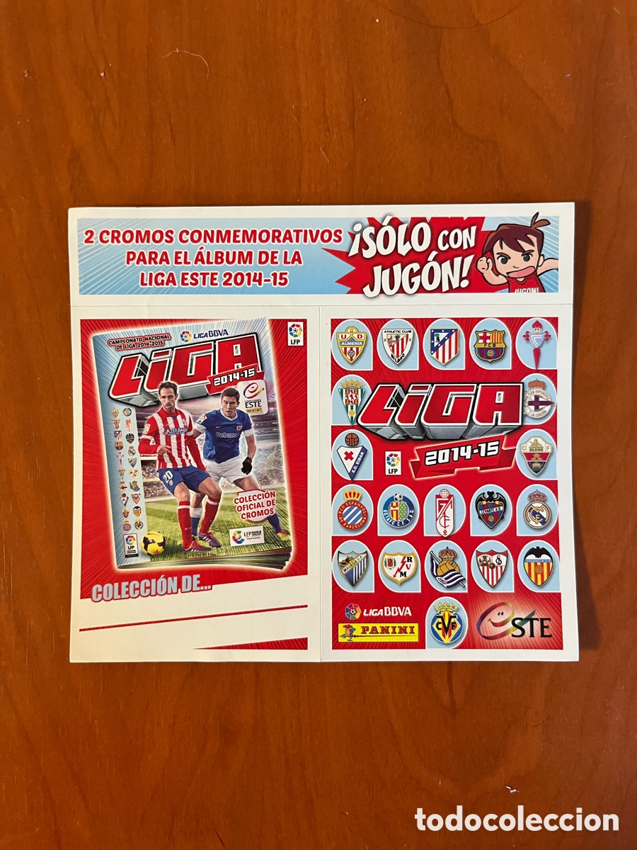 Cromos de f&uacute;tbol: 2 cromos conmemorativos 2013 2014 Liga Panini Este 14 15 . NUNCA PEGADOS REVISTA JUG&Oacute;N