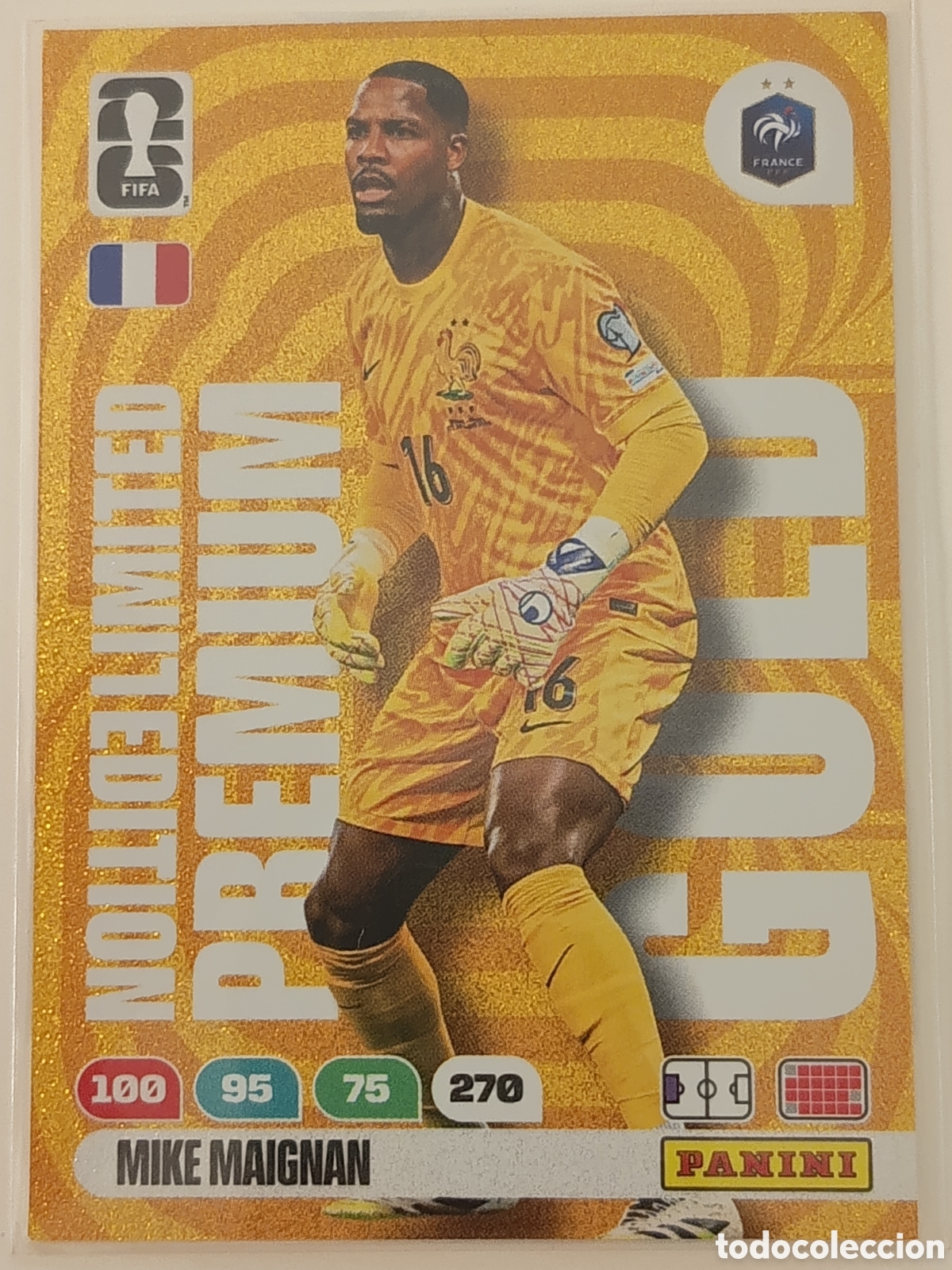 Cromos de f&uacute;tbol: Mike Maignan premium gold world cup 2026