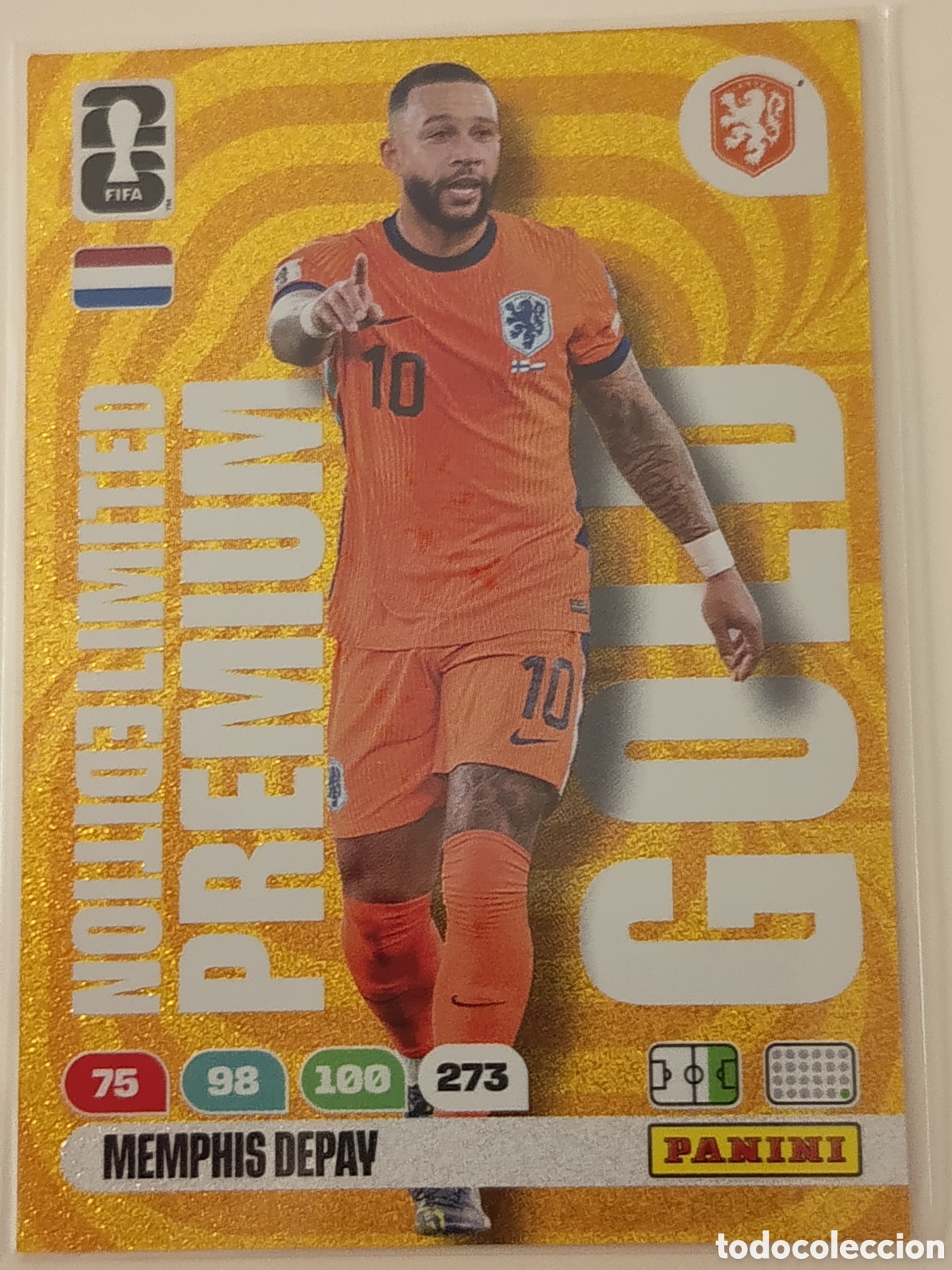 Cromos de f&uacute;tbol: Memphys depay premium gold