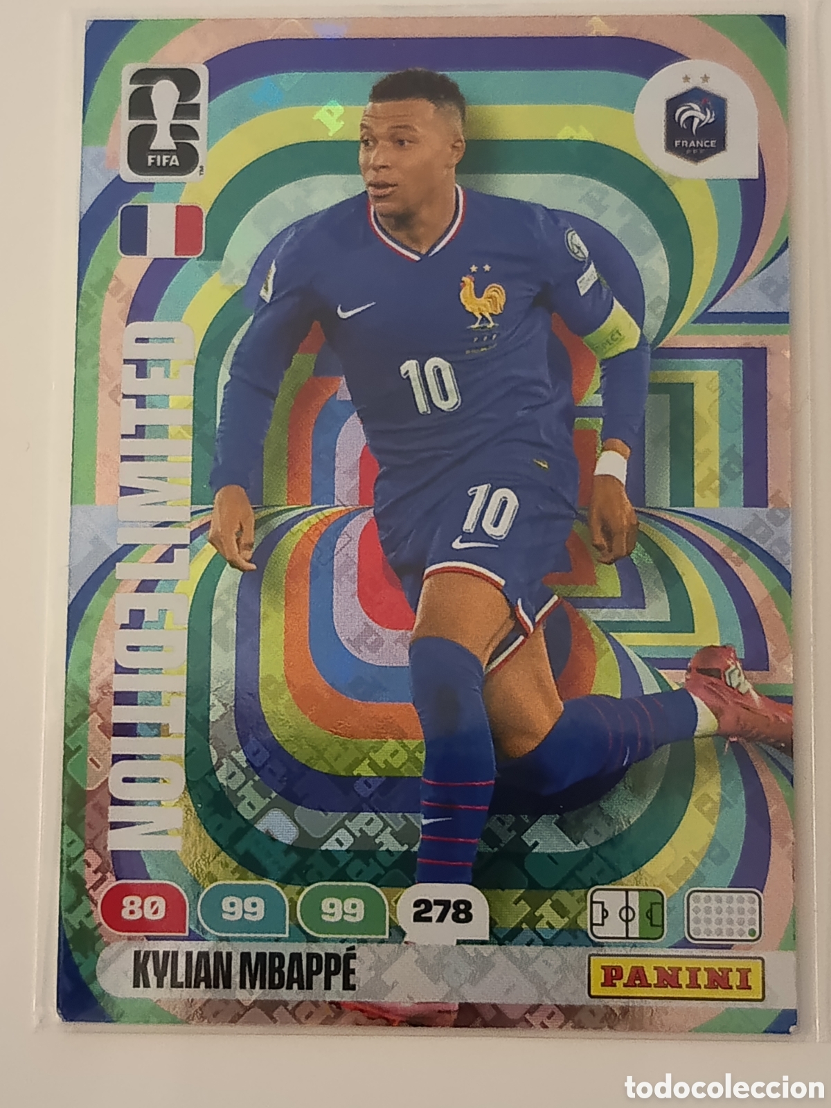 Cromos de f&uacute;tbol: Kylian Mbappe limited edition holo
