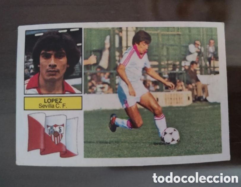 Cromos de f&uacute;tbol: Este 82 83 sin pegar Sevilla L&oacute;pez versi&oacute;n rosa