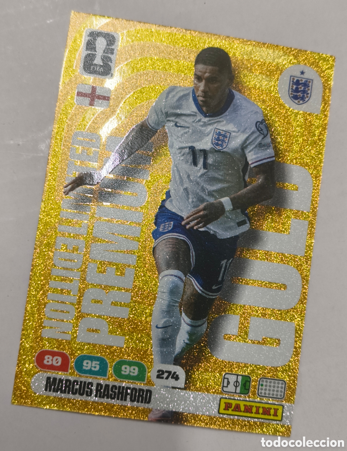Cromos de f&uacute;tbol: Marcus Rashford - Premium Gold Limited Edition (Inglaterra)