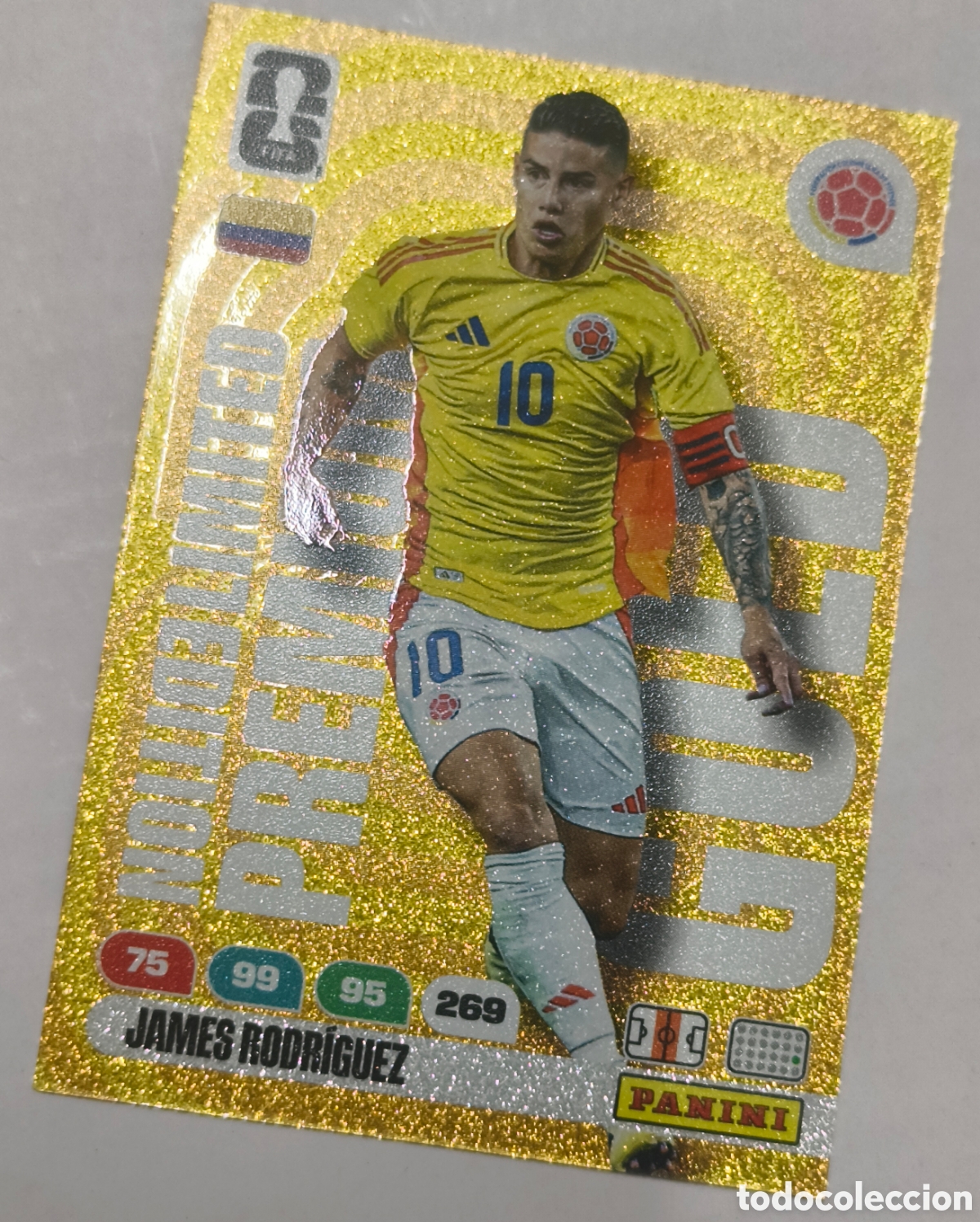 Cromos de f&uacute;tbol: James Rodr&iacute;guez - Premium Gold Limited Edition (Colombia)