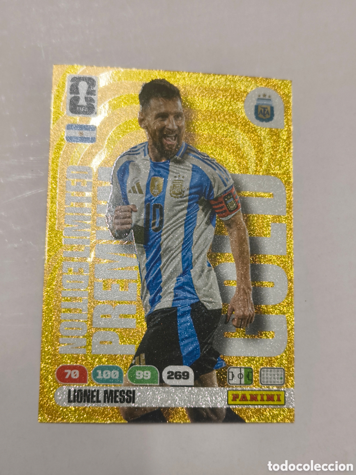 Cromos de f&uacute;tbol: Lionel Messi &mdash; Limited Edition Premium Gold
