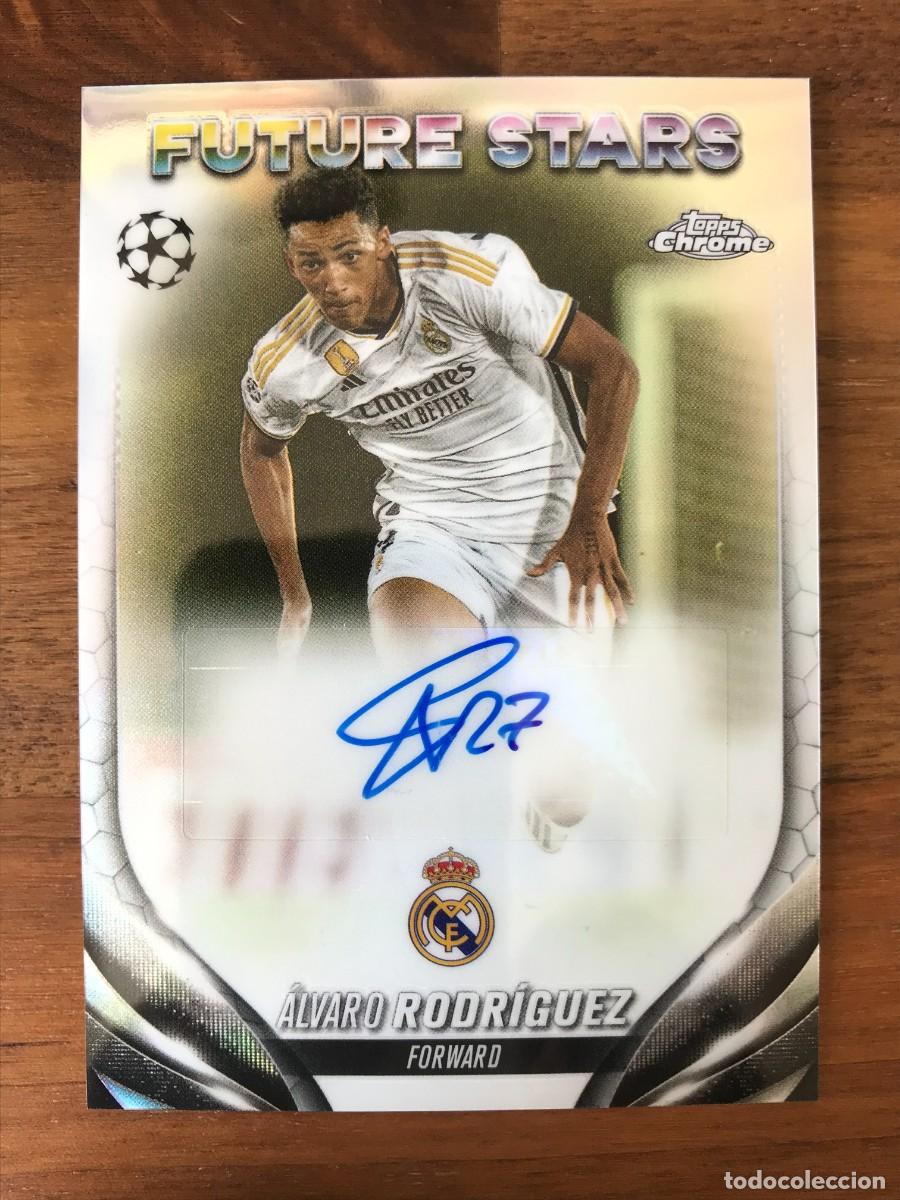 Cromos de f&uacute;tbol: ALVARO RODRIGUEZ - REAL MADRID - AUTOGRAFO - FUTURE STARS - TOPPS CHROME UEFA CHAMPIONS 2024 2025