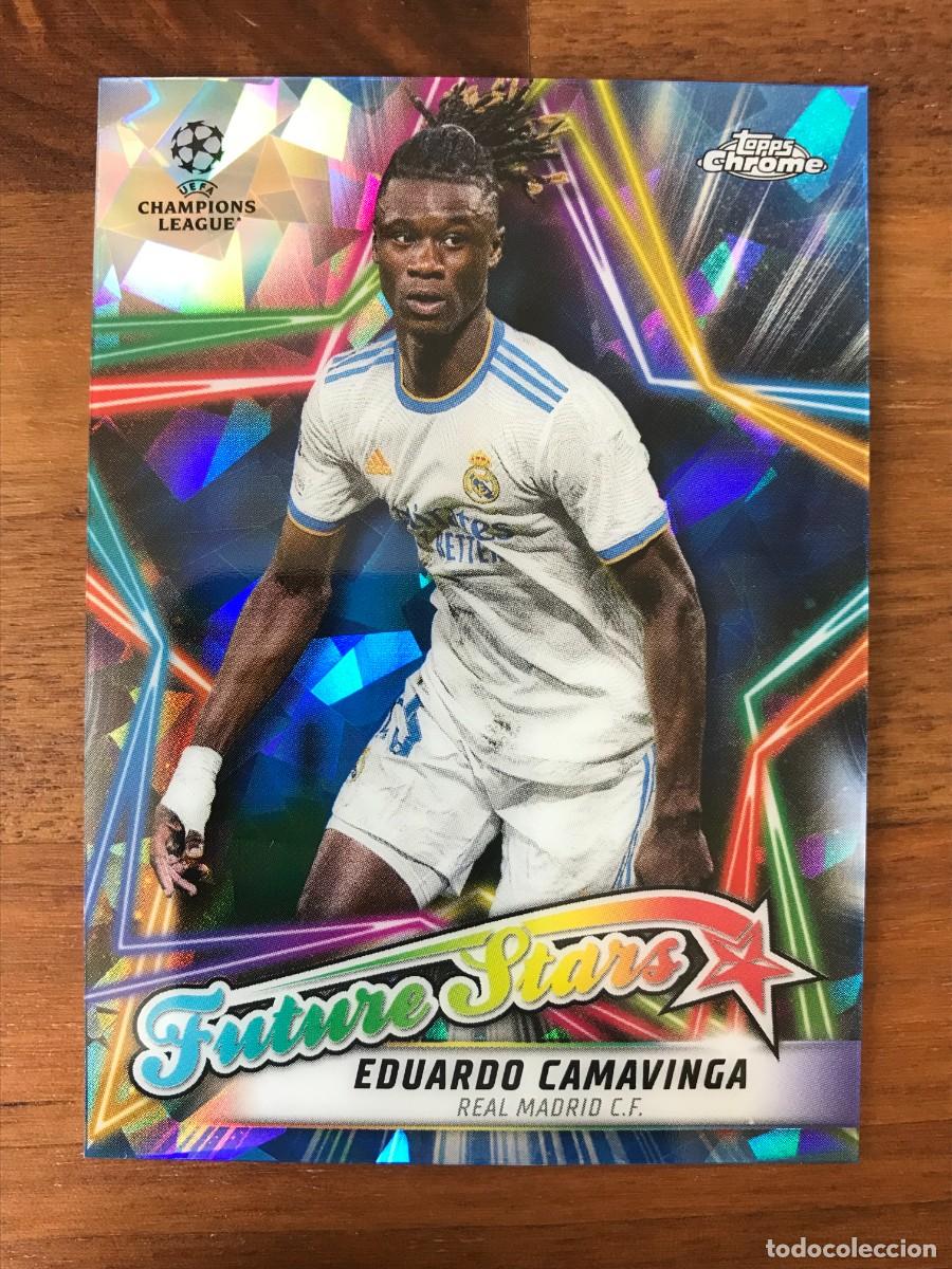 Cromos de f&uacute;tbol: EDUARDO CAMAVINGA - REAL MADRID - SAPPHIRE FUTURE STARS - TOPPS CHROME UEFA CHAMPIONS 2021 2022