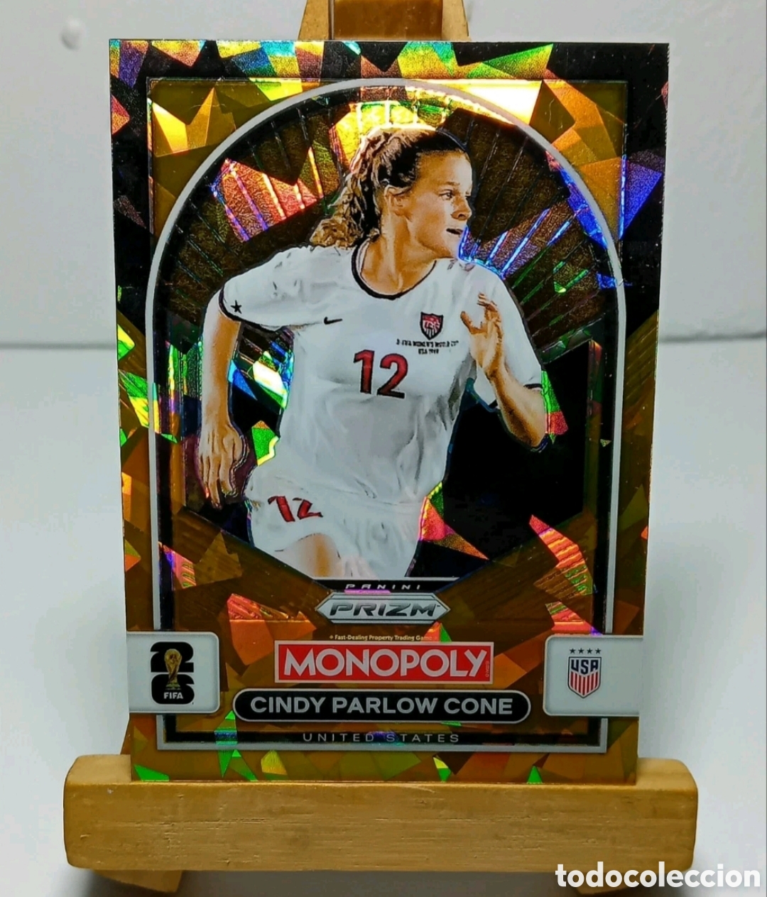 Cromos de f&uacute;tbol: CINDY PARLOW CONE 2026 USA GOLD CRACKED ICE MONOPOLY PRIZM PANINI.