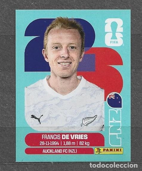Cromos de f&uacute;tbol: Mundial 2026 - Francis de Vries - N&ordm; 8 - Nueva Zelanda