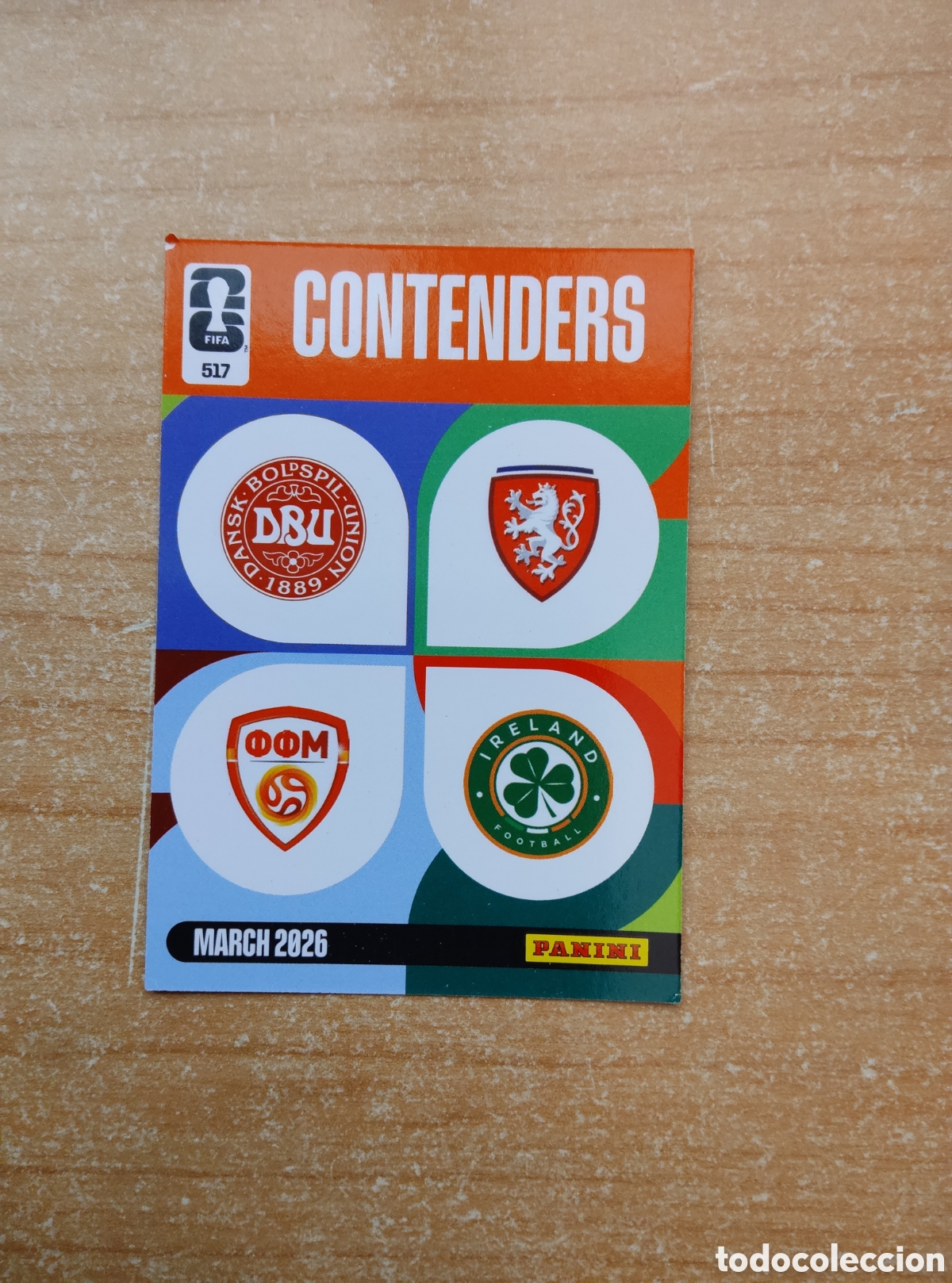 Cromos de f&uacute;tbol: 517 CONTENDERS DINAMARCA MACEDONIA REPUBLICA CHECA REPUBLICA IRLANDA ADRENALYN XL MUNDIAL 2026