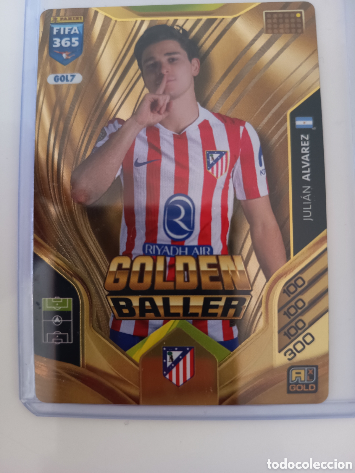 Cromos de f&uacute;tbol: Juli&aacute;n &Aacute;lvarez golden baller fifa 365 2025-2026