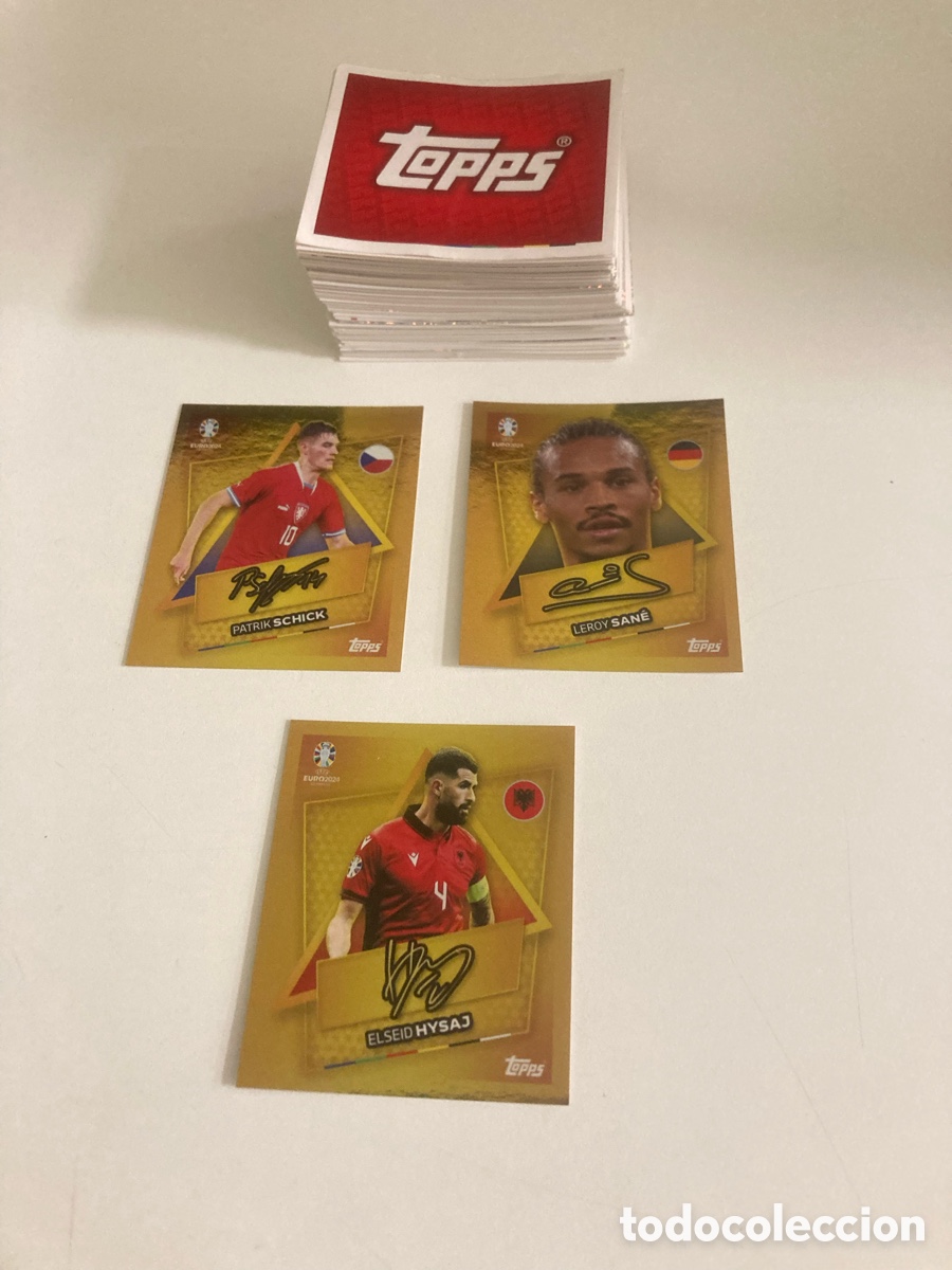 Cromos de f&uacute;tbol: Lote 183 cromos sin repetir + 3 Sp Euro 2024-Topps