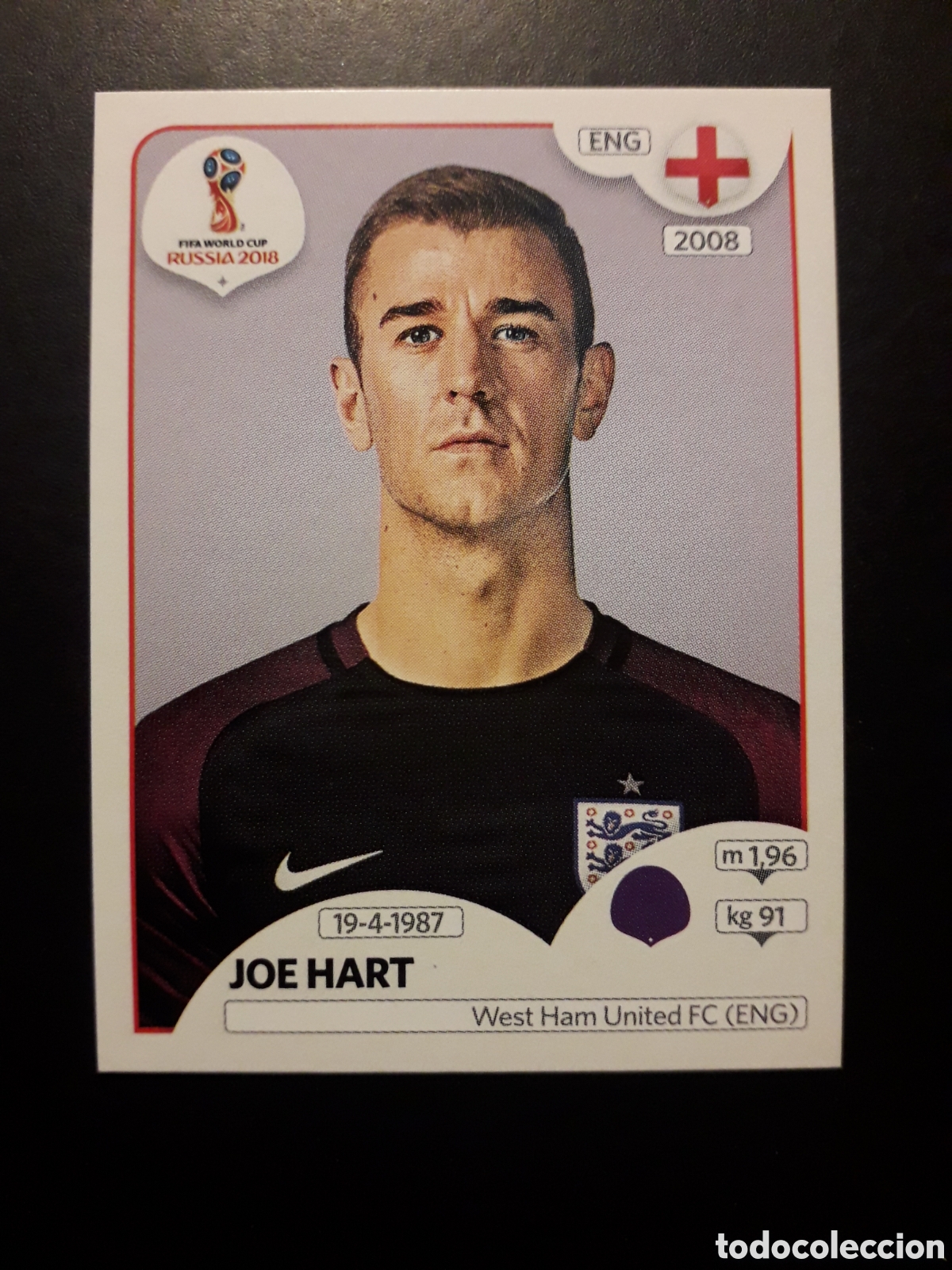 Cromos de f&uacute;tbol: JOE HART INGLATERRA MUNDIAL F&Uacute;TBOL RUSIA RUSSIA 2018 N&deg; 574 PANINI SIN PEGAR PEDIDO M&Iacute;NIMO 3&euro;