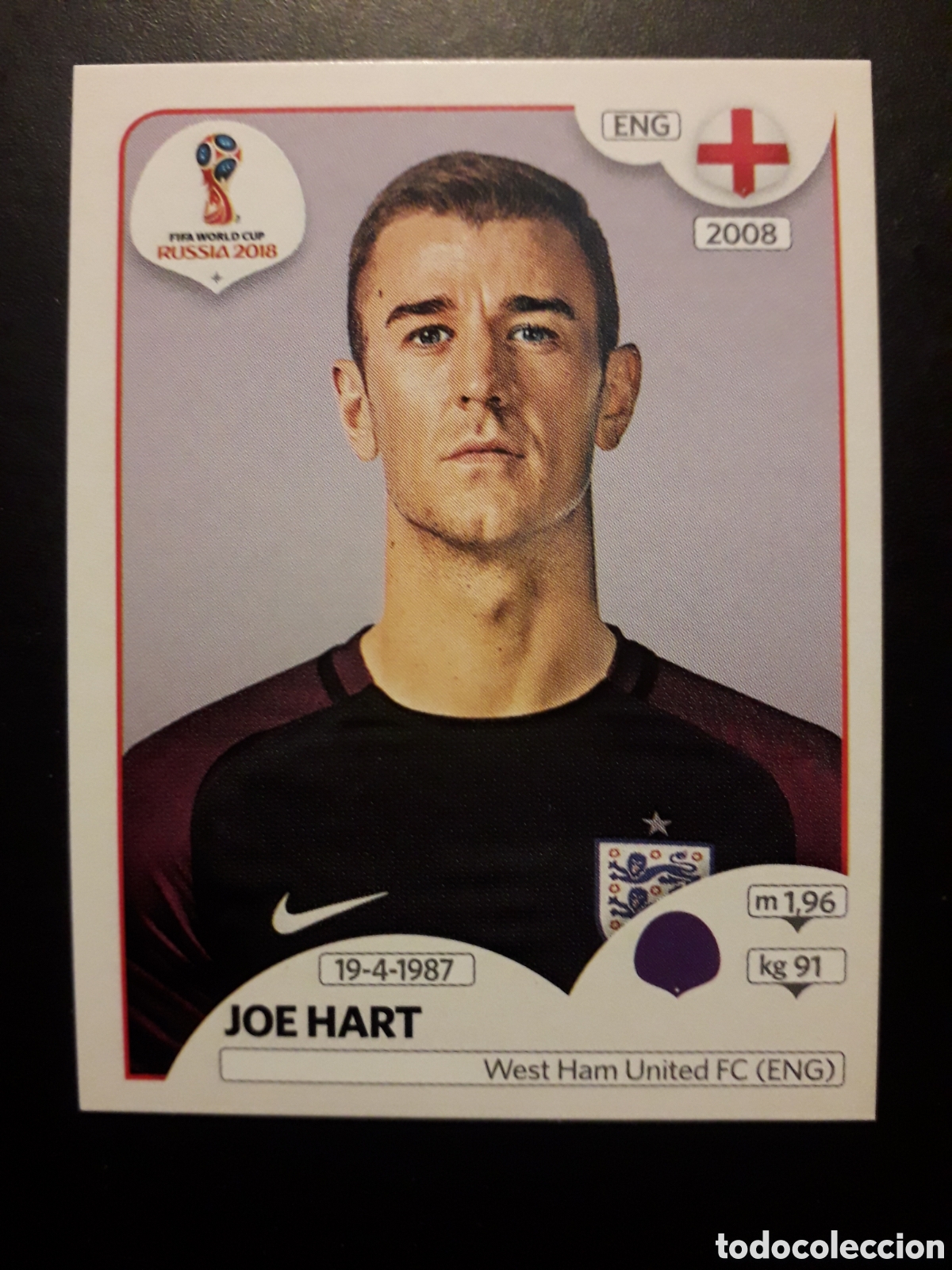 Cromos de f&uacute;tbol: JOE HART INGLATERRA MUNDIAL F&Uacute;TBOL RUSIA RUSSIA 2018 N&deg; 574 PANINI SIN PEGAR PEDIDO M&Iacute;NIMO 3&euro;