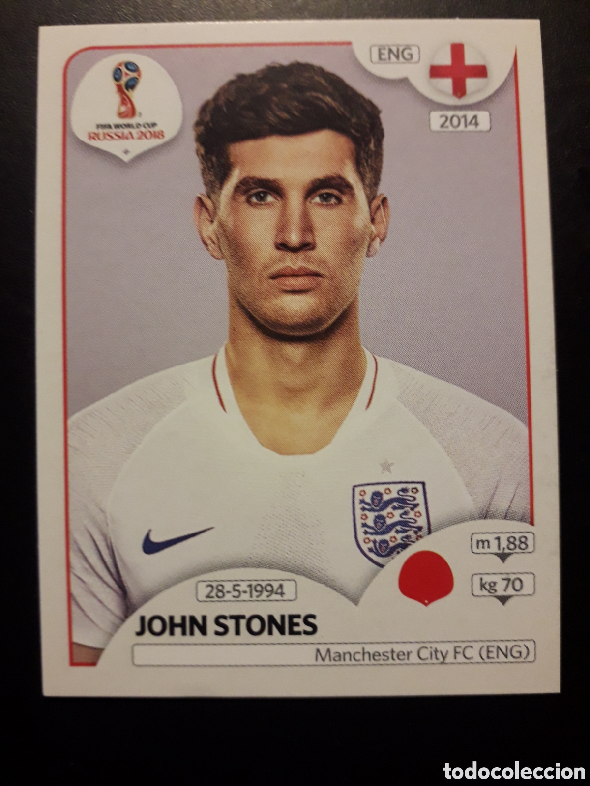 Cromos de f&uacute;tbol: JOHN STONES INGLATERRA MUNDIAL F&Uacute;TBOL RUSIA RUSSIA 2018 N&deg; 578 PANINI SIN PEGAR PEDIDO M&Iacute;NIMO 3&euro;