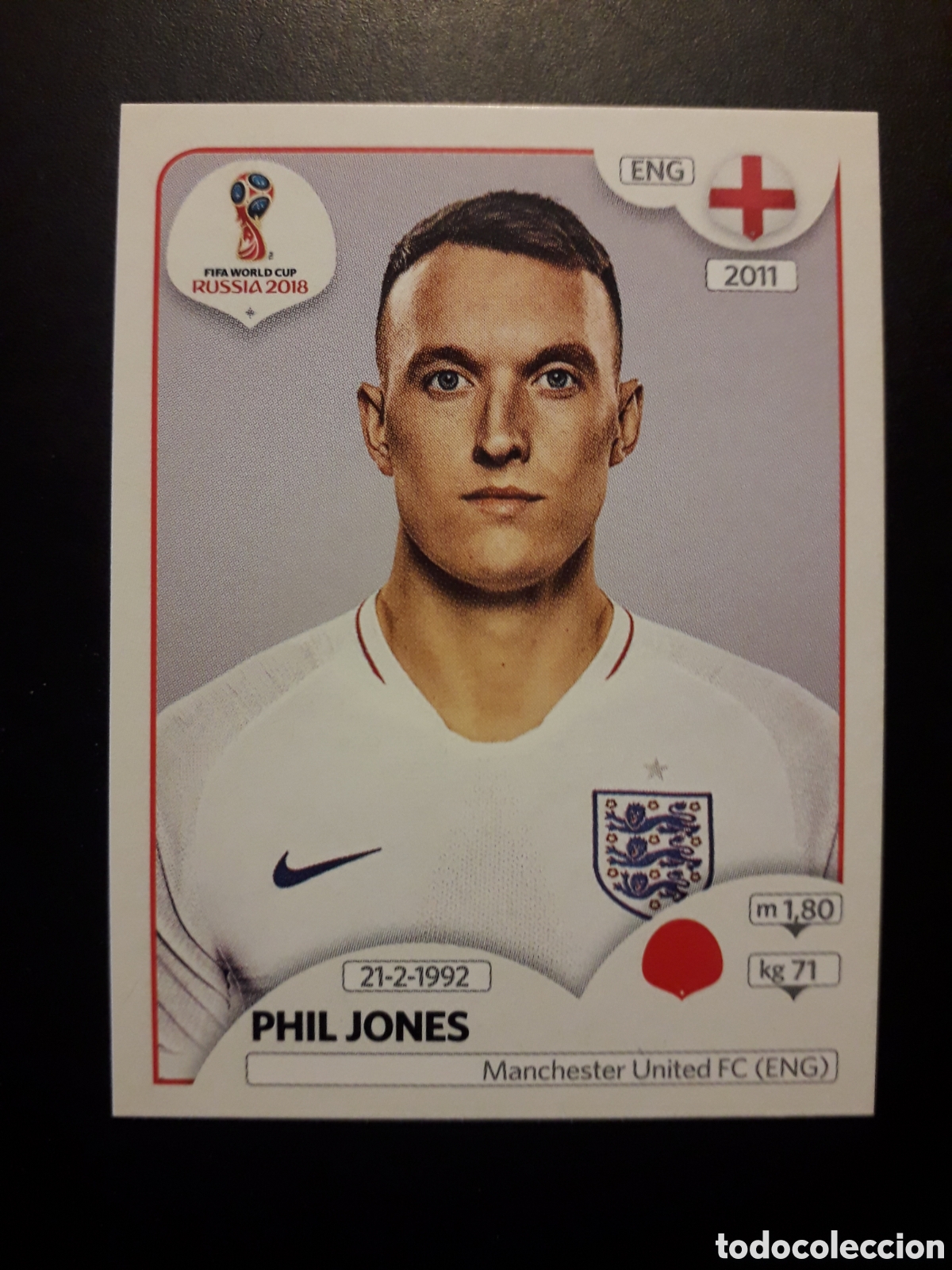 Cromos de f&uacute;tbol: PHIL JONES, INGLATERRA MUNDIAL F&Uacute;TBOL RUSIA RUSSIA 2018 N&deg; 581 PANINI SIN PEGAR PEDIDO M&Iacute;NIMO 3&euro;