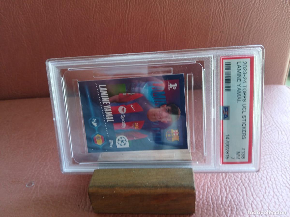 Cromos de f&uacute;tbol: 23-24 TOPPS UCL STICKERS. LAMINE YAMAL ROOKIE PSA7