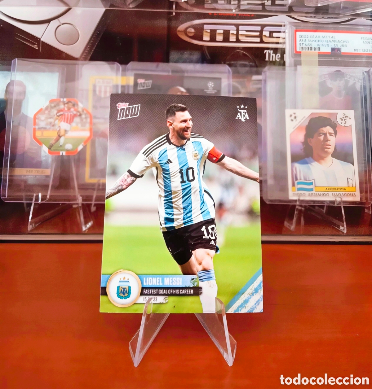 Cromos de f&uacute;tbol: Messi Topps Now 001 Fastest goal of his career