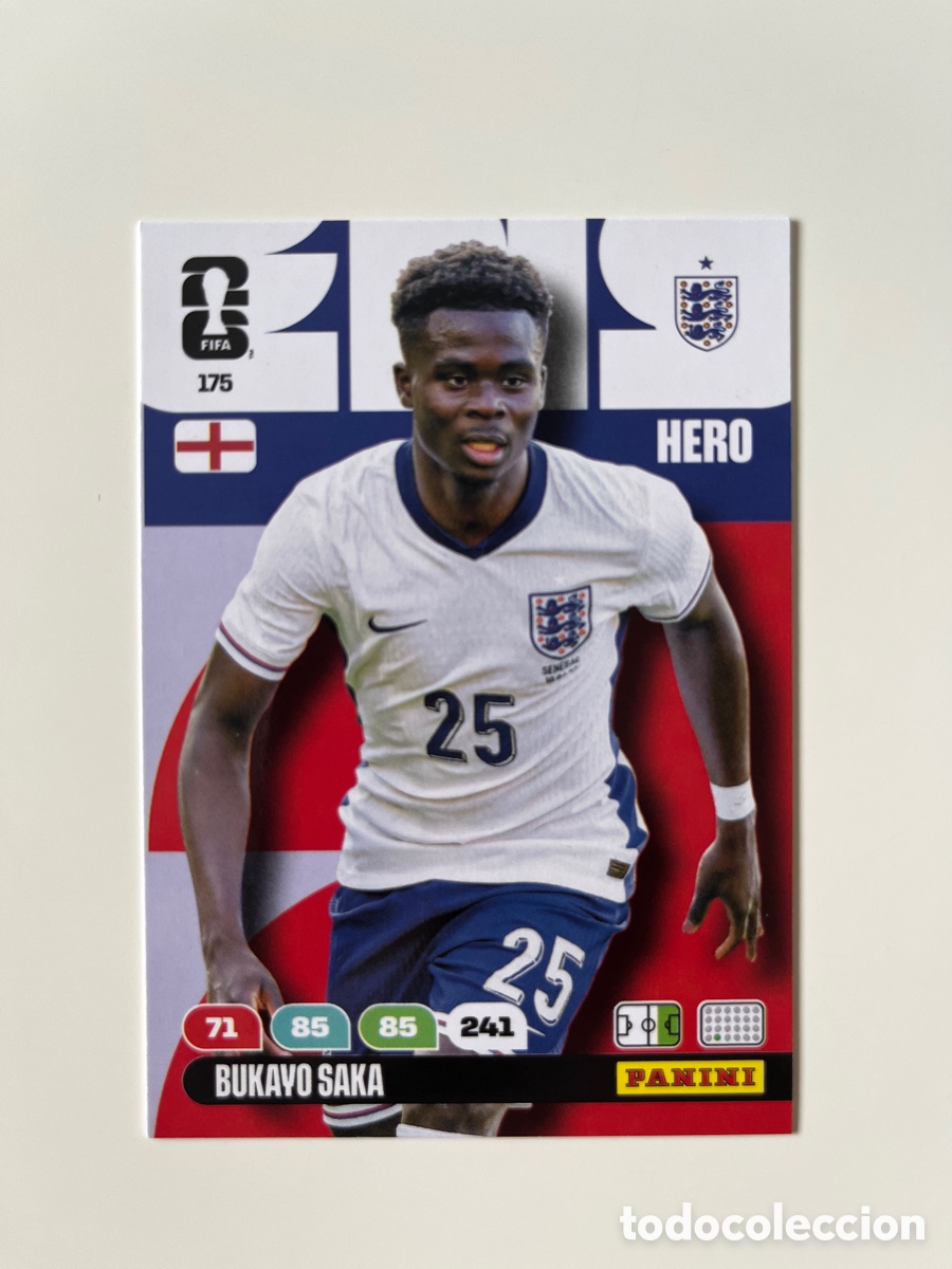 Cromos de f&uacute;tbol: Bukayo saka 175 adrenalyn