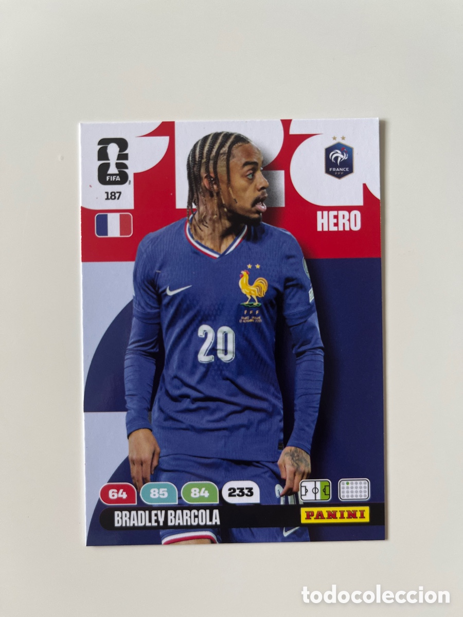 Cromos de f&uacute;tbol: Bradley barcola 187 adrenalyn
