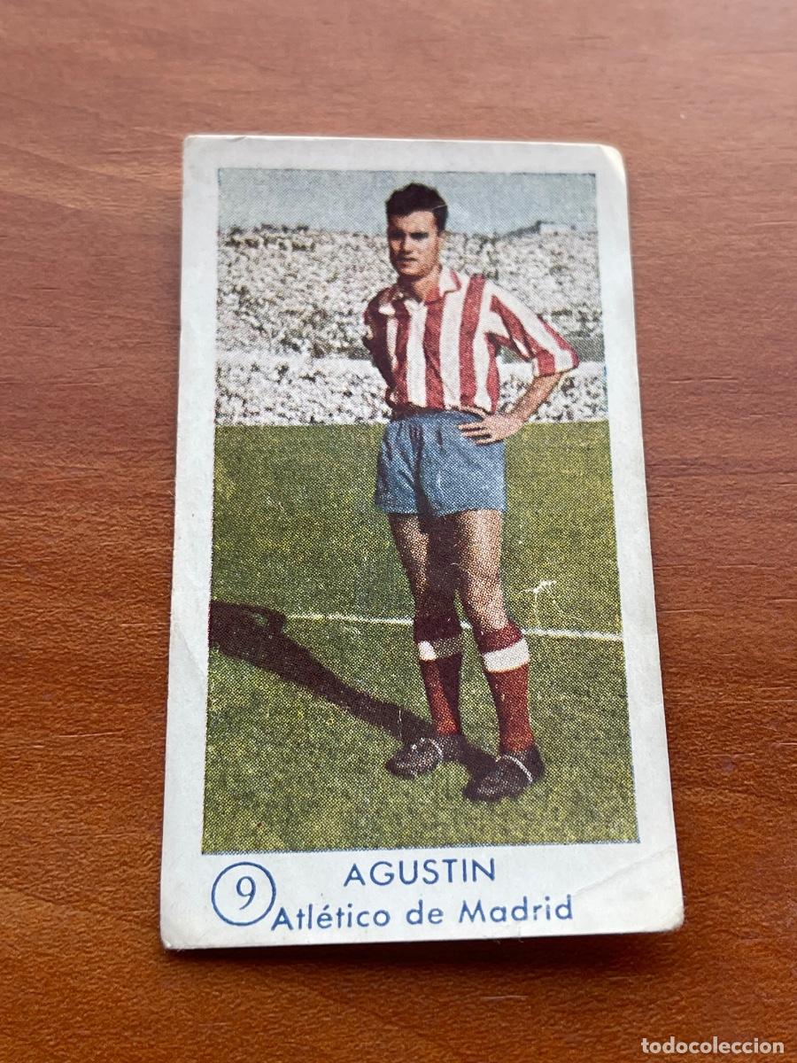 Cromos de f&uacute;tbol: AGUST&Iacute;N 9 ATLETICO DE MADRID Gr&aacute;ficas Bachende liga 1957 1958 sin pegar