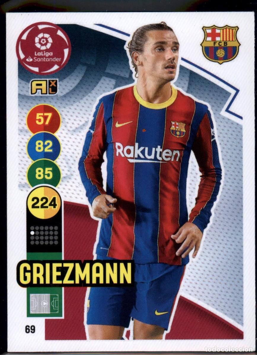 Cromos de f&uacute;tbol: Griezmann N&ordm; 69 FC Bar&ccedil;a (Barcelona) LaLiga Santander Adrenalyn XL 2020 2021 Panini 20 21