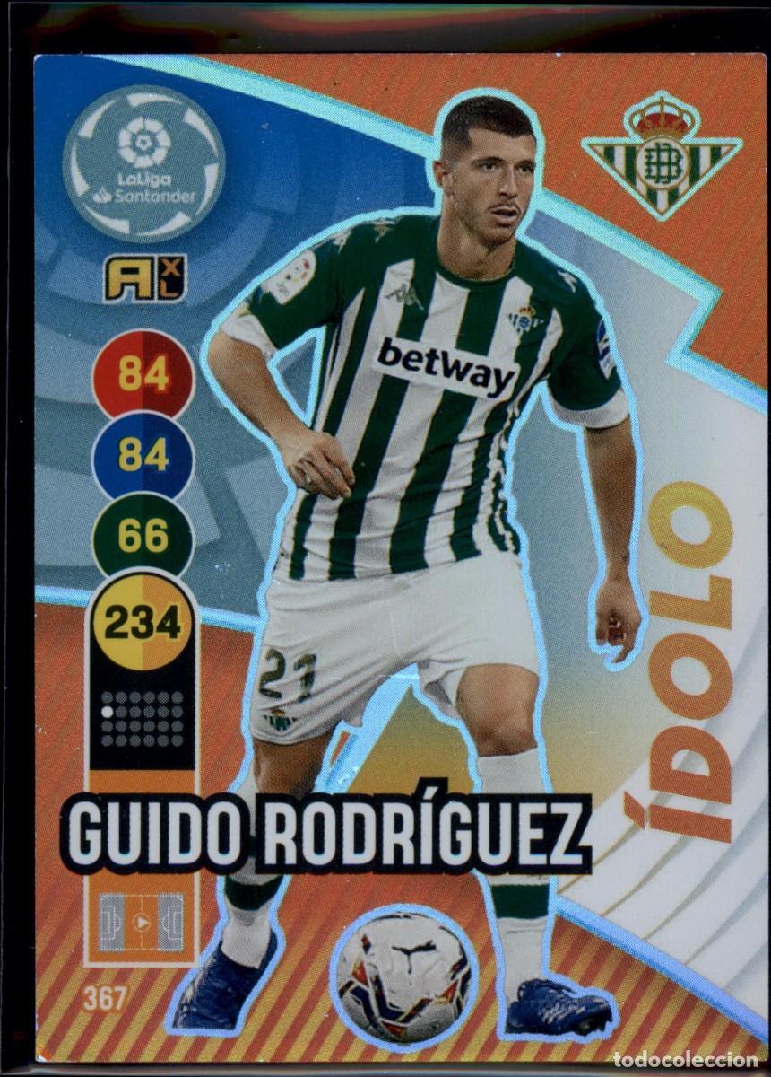 Cromos de f&uacute;tbol: Guido Rodr&iacute;guez &Iacute;dolo N&ordm; 367 Real Betis LaLiga Santander Adrenalyn XL 2020 2021 Panini 20 21