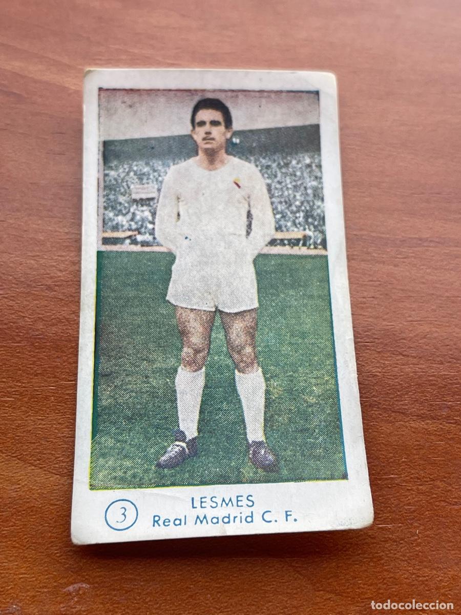 Cromos de f&uacute;tbol: LESMES 3 REAL MADRID Gr&aacute;ficas Bachende liga 1957 1958 sin pegar