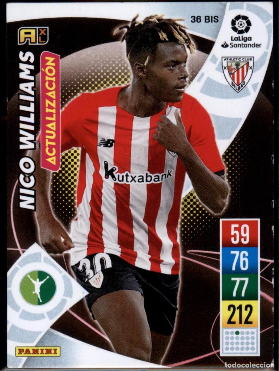 Figurine di Calcio: Nico Williams Actualizaci&oacute;n N&ordm; 36 Bis Athletic Club Santander Adrenalyn XL 2020 2021 Panini 20 21