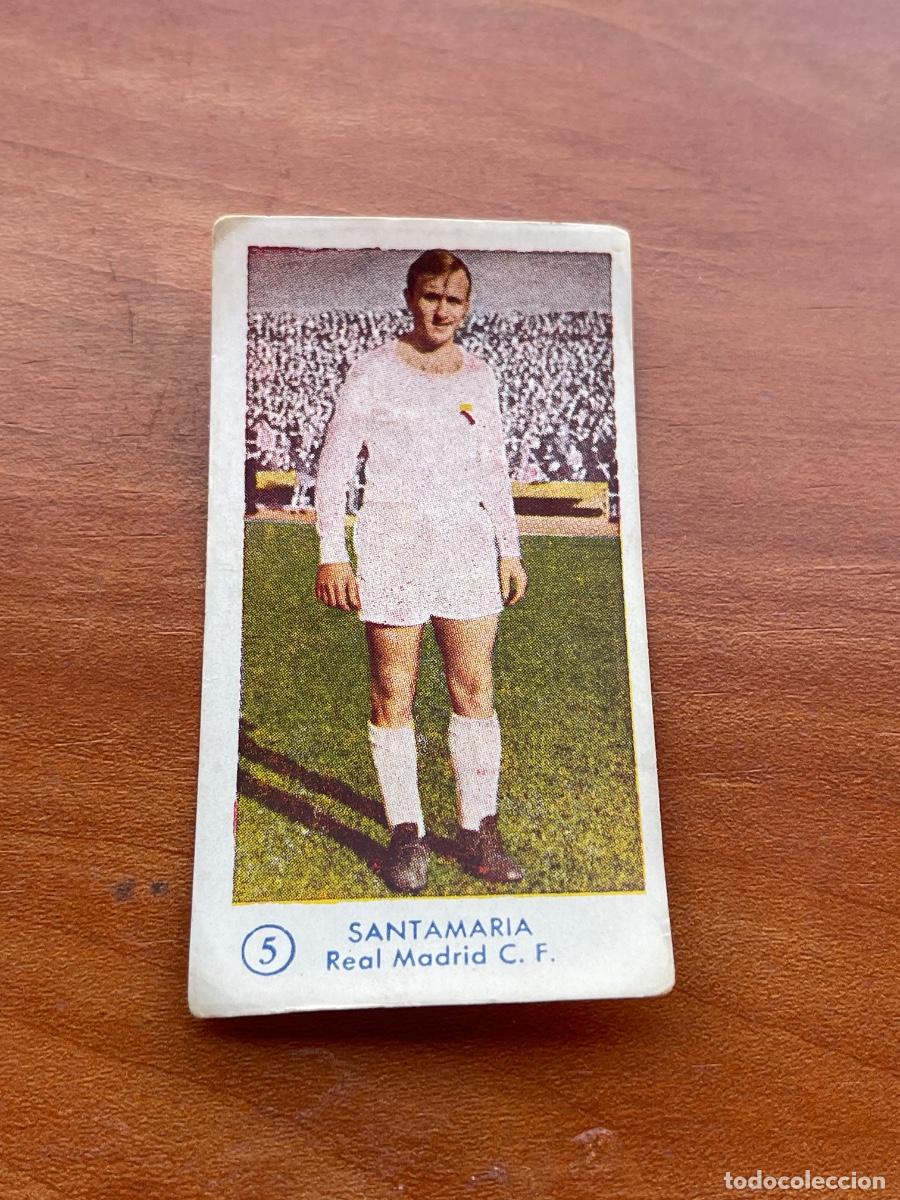 Cromos de f&uacute;tbol: SANTAMAR&Iacute;A 5 REAL MADRID Gr&aacute;ficas Bachende liga 1957 1958 sin pegar