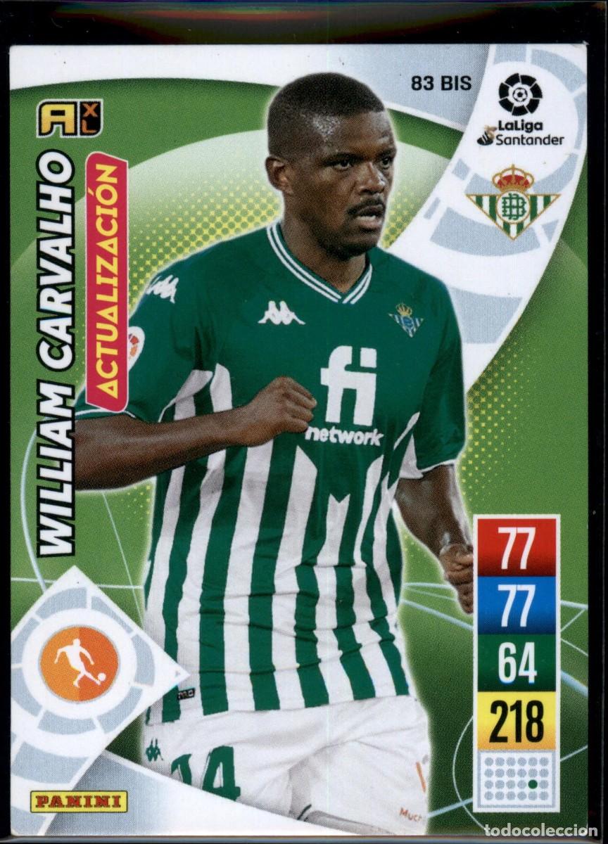Cromos de f&uacute;tbol: William Carvalho Actualizaci&oacute;n N&ordm; 83 Bis Betis Liga Santander Adrenalyn XL 2021 2022 Panini 21 22